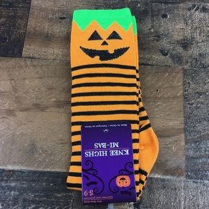 New Halloween Knee High Jack O Lantern Socks